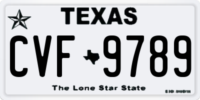 TX license plate CVF9789