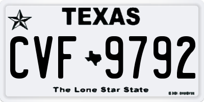 TX license plate CVF9792