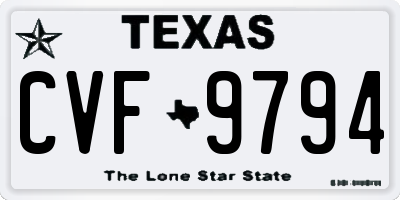 TX license plate CVF9794