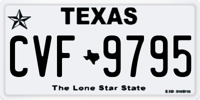 TX license plate CVF9795