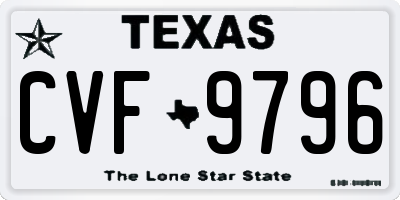 TX license plate CVF9796