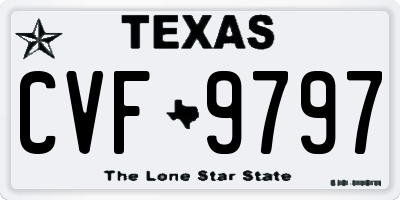 TX license plate CVF9797