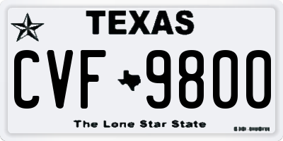 TX license plate CVF9800
