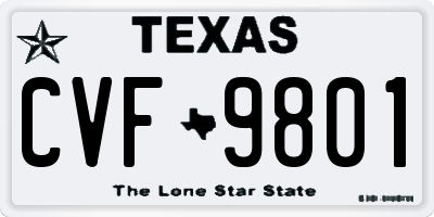 TX license plate CVF9801
