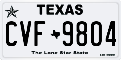 TX license plate CVF9804