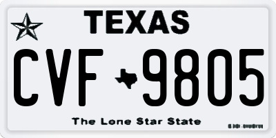 TX license plate CVF9805