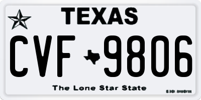 TX license plate CVF9806