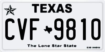 TX license plate CVF9810