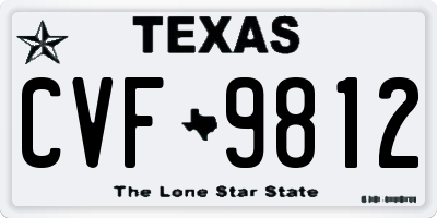 TX license plate CVF9812