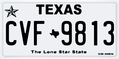 TX license plate CVF9813