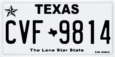 TX license plate CVF9814