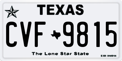 TX license plate CVF9815