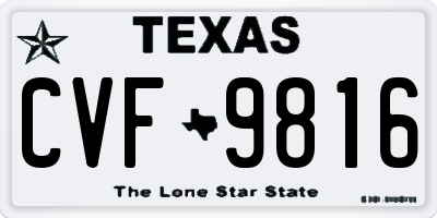 TX license plate CVF9816