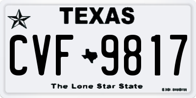 TX license plate CVF9817