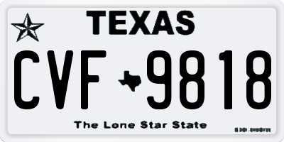 TX license plate CVF9818