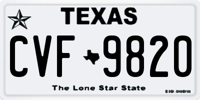 TX license plate CVF9820