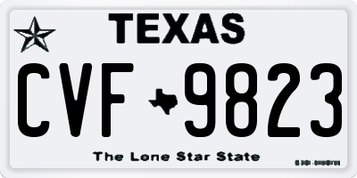TX license plate CVF9823