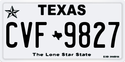 TX license plate CVF9827