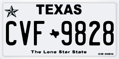 TX license plate CVF9828