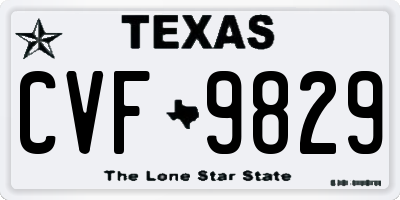TX license plate CVF9829