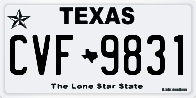 TX license plate CVF9831