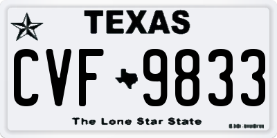 TX license plate CVF9833