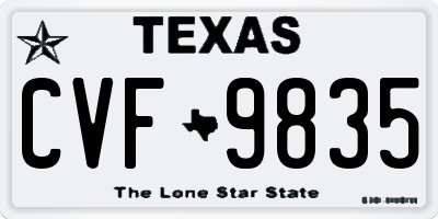 TX license plate CVF9835