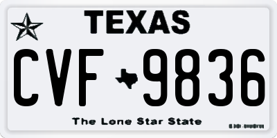 TX license plate CVF9836