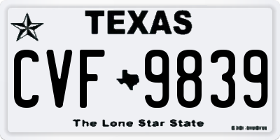 TX license plate CVF9839