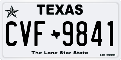 TX license plate CVF9841