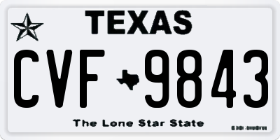 TX license plate CVF9843