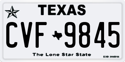 TX license plate CVF9845