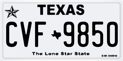TX license plate CVF9850
