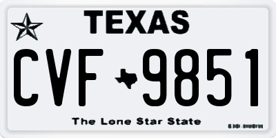 TX license plate CVF9851