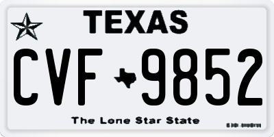 TX license plate CVF9852