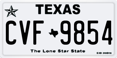 TX license plate CVF9854
