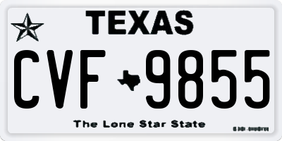 TX license plate CVF9855