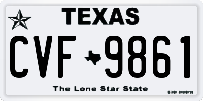 TX license plate CVF9861