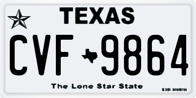 TX license plate CVF9864