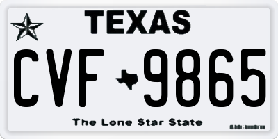 TX license plate CVF9865