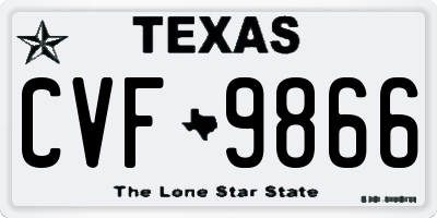 TX license plate CVF9866