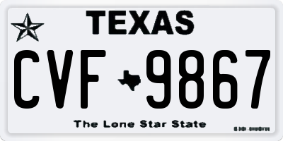 TX license plate CVF9867