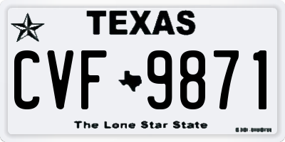 TX license plate CVF9871