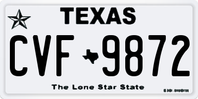 TX license plate CVF9872