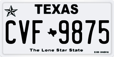 TX license plate CVF9875