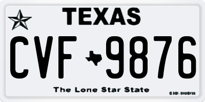 TX license plate CVF9876