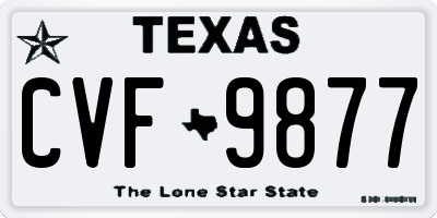TX license plate CVF9877