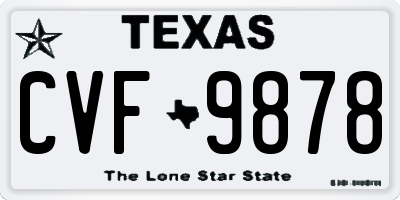 TX license plate CVF9878