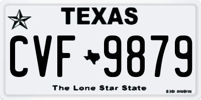 TX license plate CVF9879