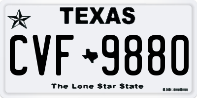 TX license plate CVF9880